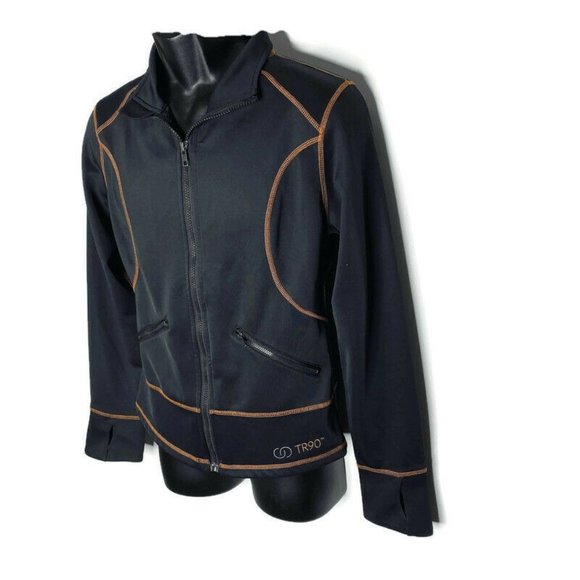 Nu skin TR90 Jacket Womens M Cycling Windbreaker Softshell Athletic Black - Picture 1 of 6